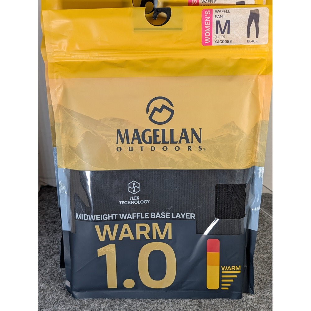 Magellan Outdoors Womens Waffle Base Layer Pant Warm 1.0 Black Medium XAC9088